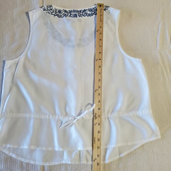 Fresco By Nomadic Traders Sleeveless Floral Embroidered Tank Top Medium - Picture 8 of 8
